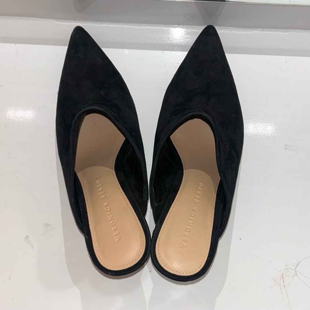 Veronica Beard Black suede Lisa mules with a pointed toe and stiletto heel - Picture 5 of 10